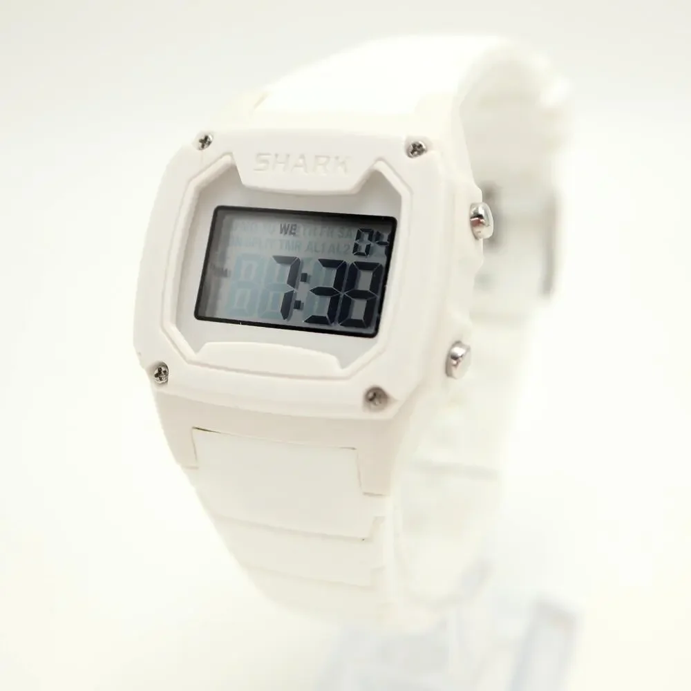Freestyle Shark White Silicone 38mm Digital Watch Alarm Chrono w New Battery